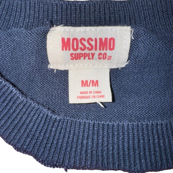 UGLY CHRISTMAS SWEATER MENS MEDIUM MOSSIMO ELF THIN BLUE SWEATER W/BELLS - Picture 4 of 5